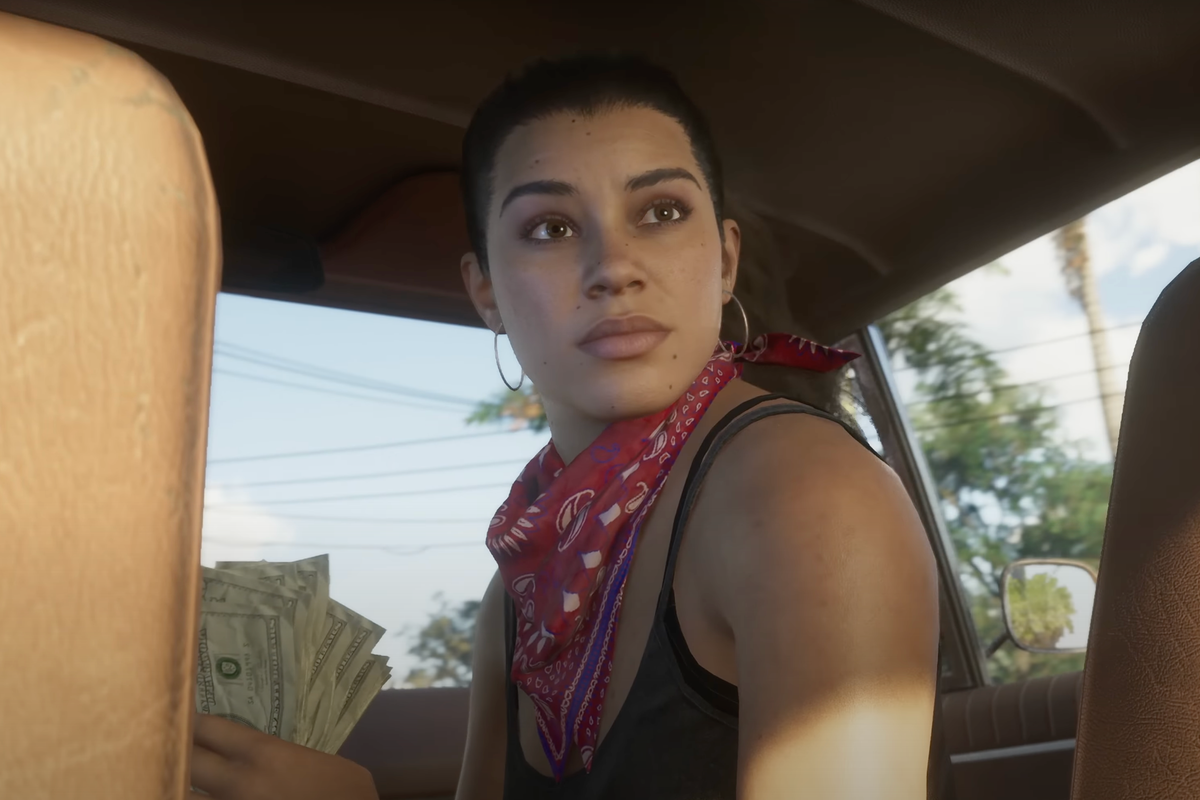 A screenshot of Lucia from the GTA 6 trailer