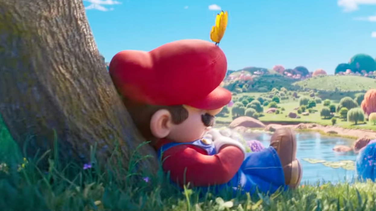 A screenshot of Mario from The Super Mario Galaxy announcement trailer