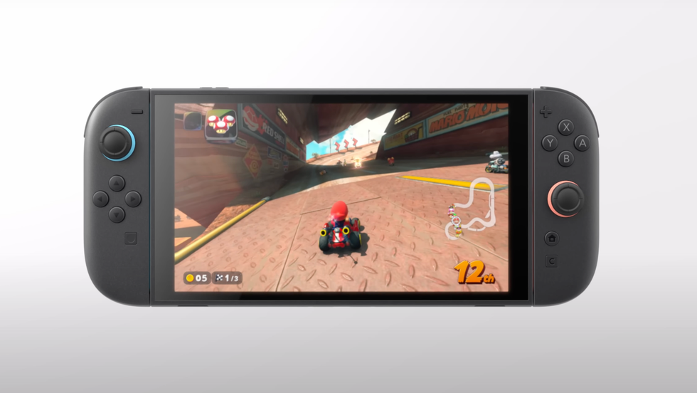 A screenshot of Mario Kart World running on the Nintendo Switch 2 console