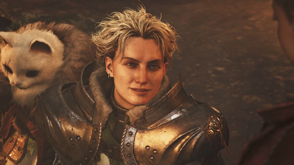 A screenshot of Olivia from Monster Hunter Wilds