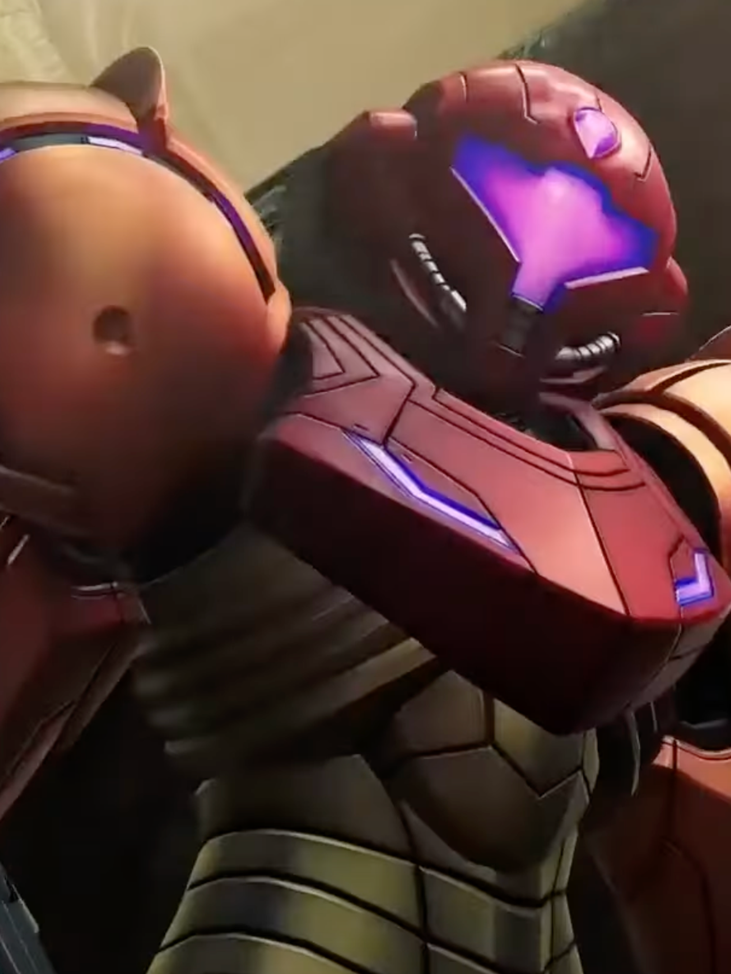 A screenshot of Samus Aran in Metroid Prime 4