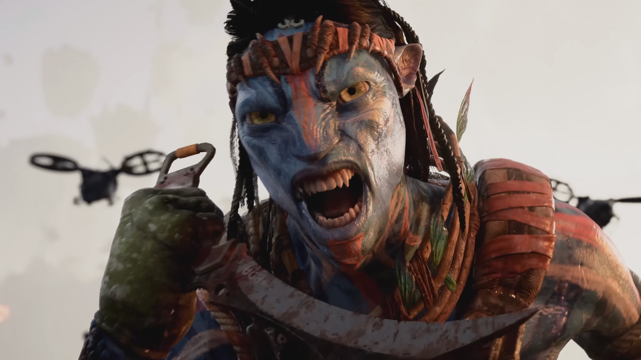 A screenshot of So'lek from Avatar Frontiers of Pandora From the Ashes DLC launch trailer