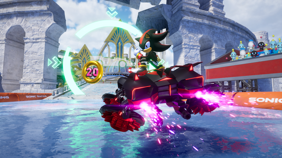 A screenshot of Sonic in Sonic Racing: CrossWorlds