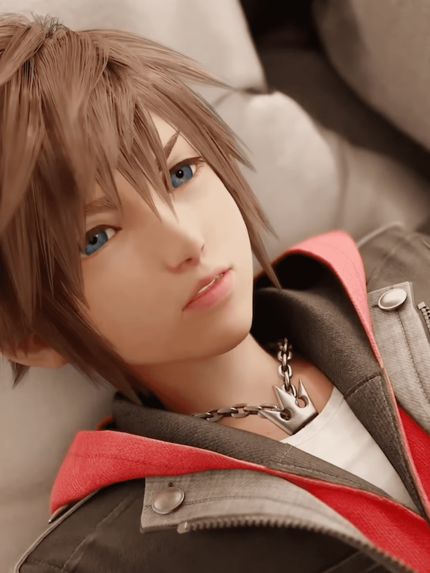 A screenshot of Sora from the Kingdom Hearts 4 reveal trailer