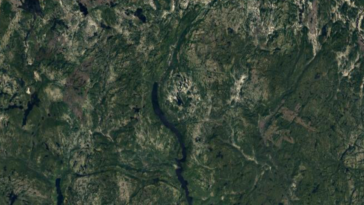 A screenshot of the claimed ancient asteroid crash spot on Google Maps