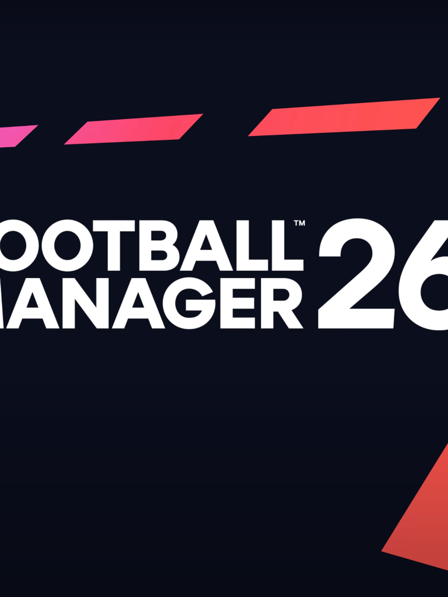 A screenshot of the Football Manager 26 logo
