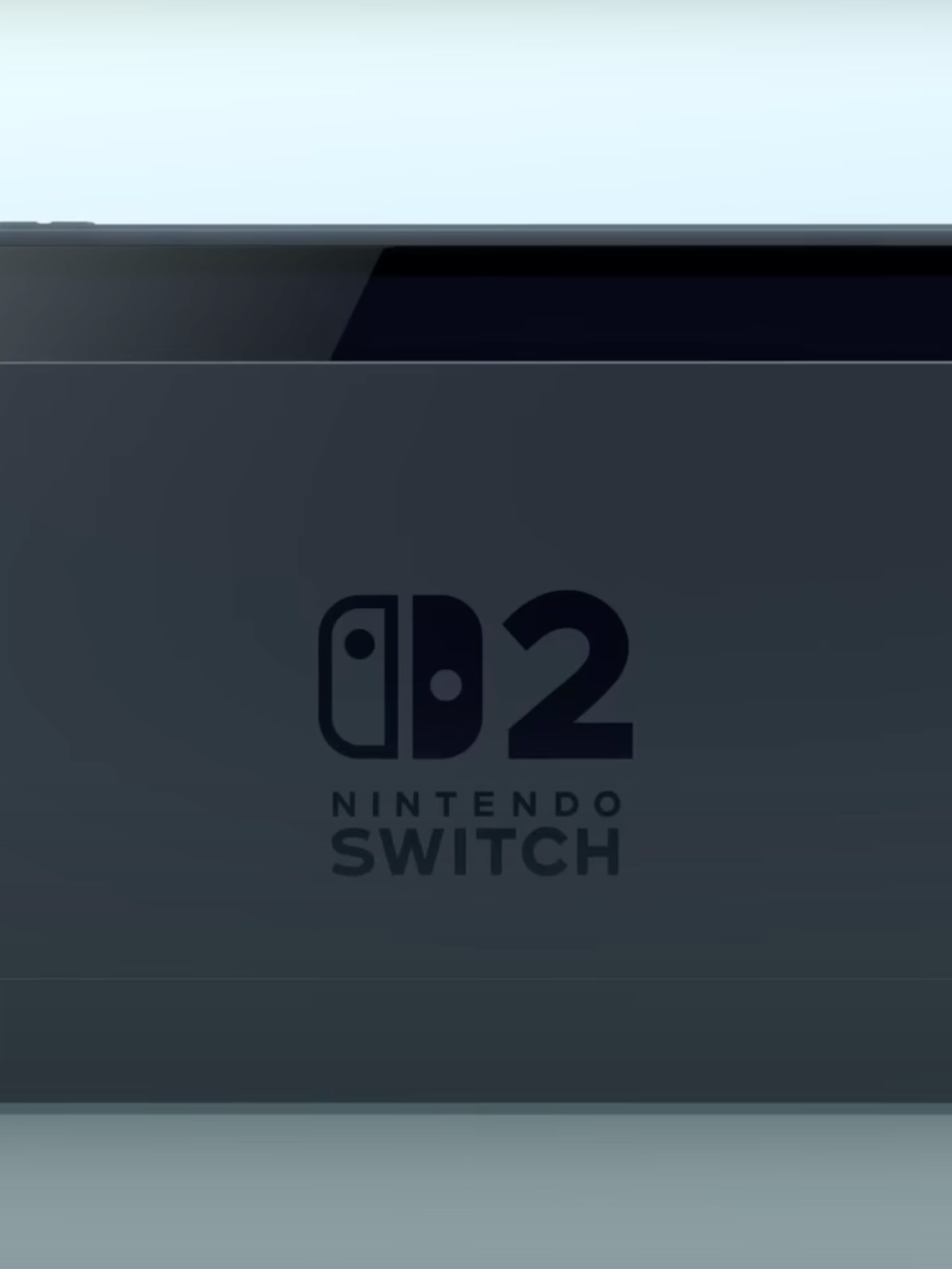 A screenshot of the Nintendo Switch 2 console from the first look trailer