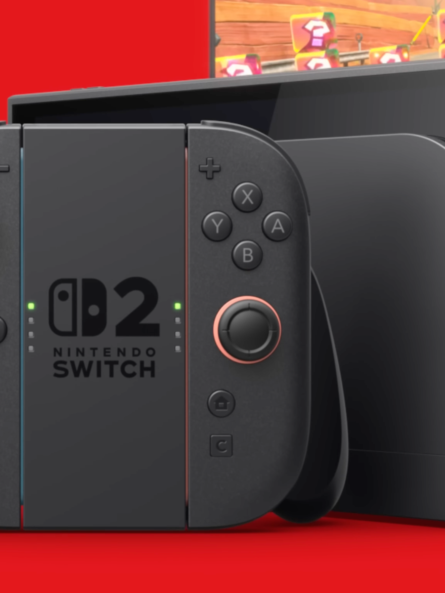 A screenshot of the Nintendo Switch 2 console from the launch trailer
