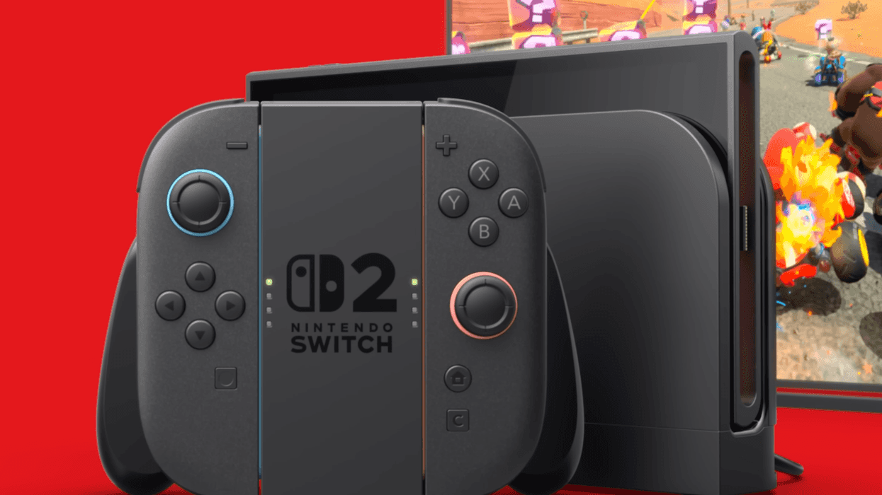 A screenshot of the Nintendo Switch 2 console from the reveal trailer