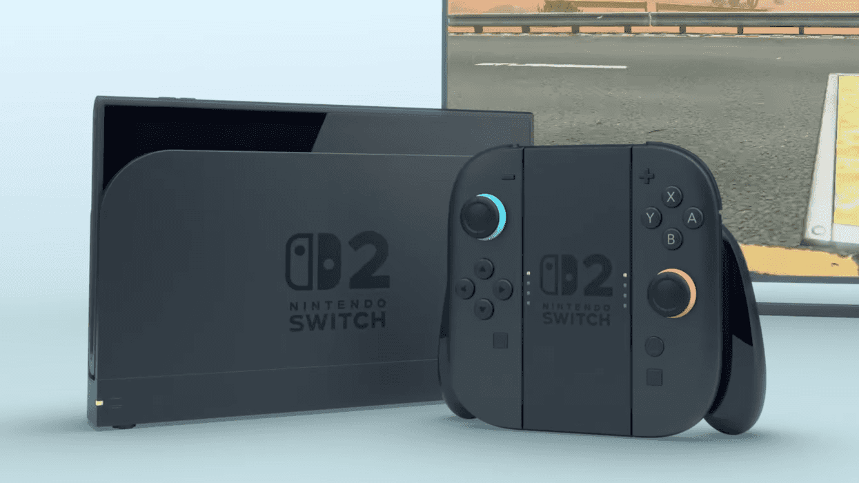 A screenshot of the Nintendo Switch 2 console from the reveal trailer