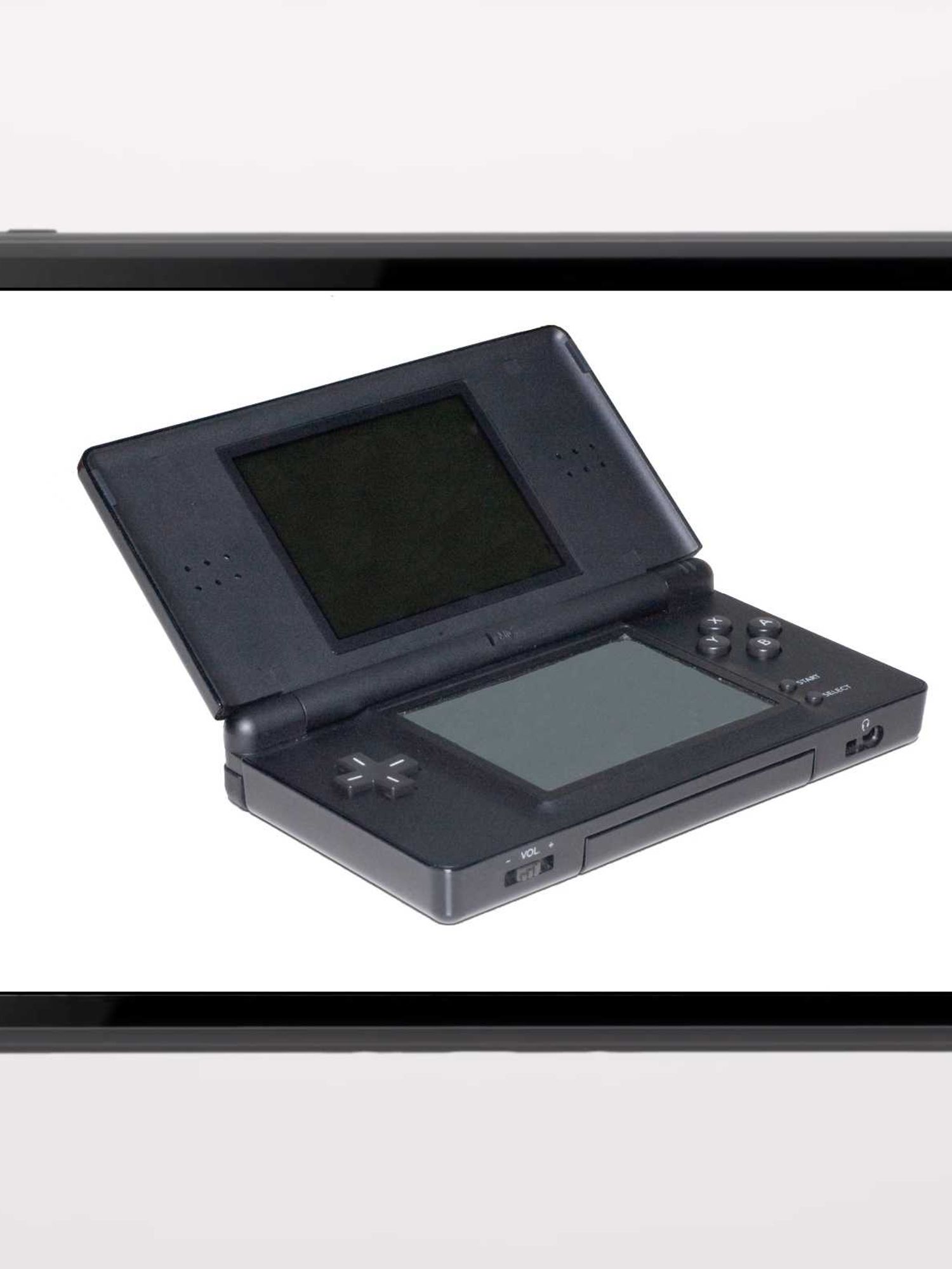 A screenshot of the Nintendo Switch console with an image of the Nintendo DS Lite on it