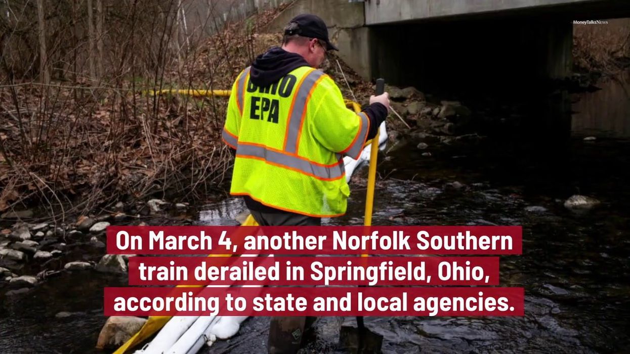 Norfolk Southern train derails with the worst possible timing