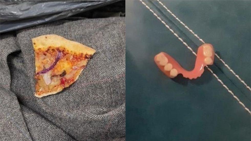 A slice of pizza was found in the pocket of a jacket donated to Barnardo\u2019s (Barnardo\u2019s/PA)