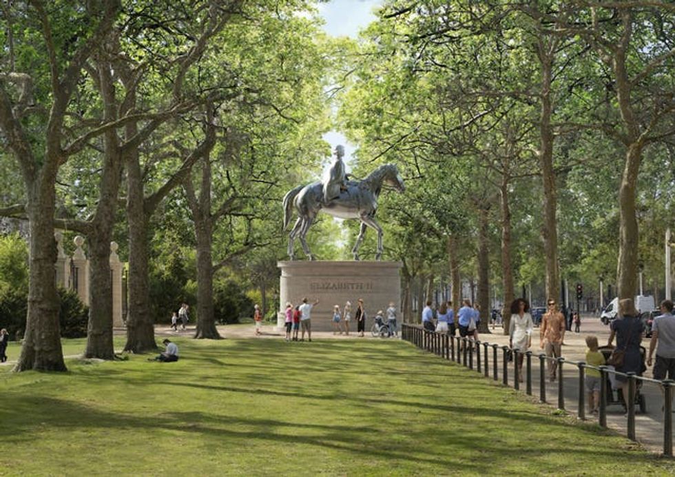 A statue of the Queen will feature in a new civil space on The Mall