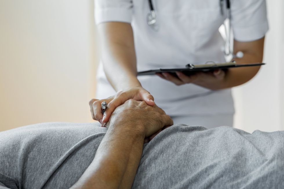 A stock image of a person receiving care