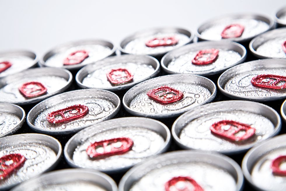 A stock image of cans