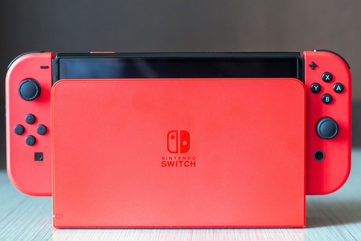 A stock image of the Nintendo Switch console