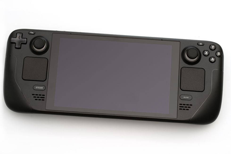 A stock image of the Steam Deck console