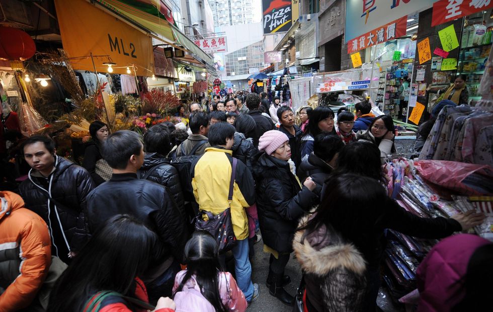 A street market during Lunar New Year on 24 January 2009