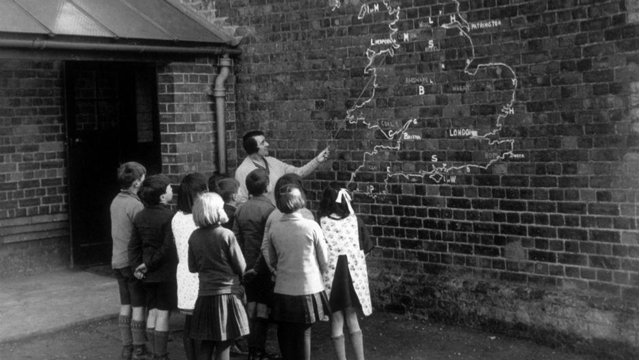 A teacher, from the village school in Patrington, Yorkshire in 1930