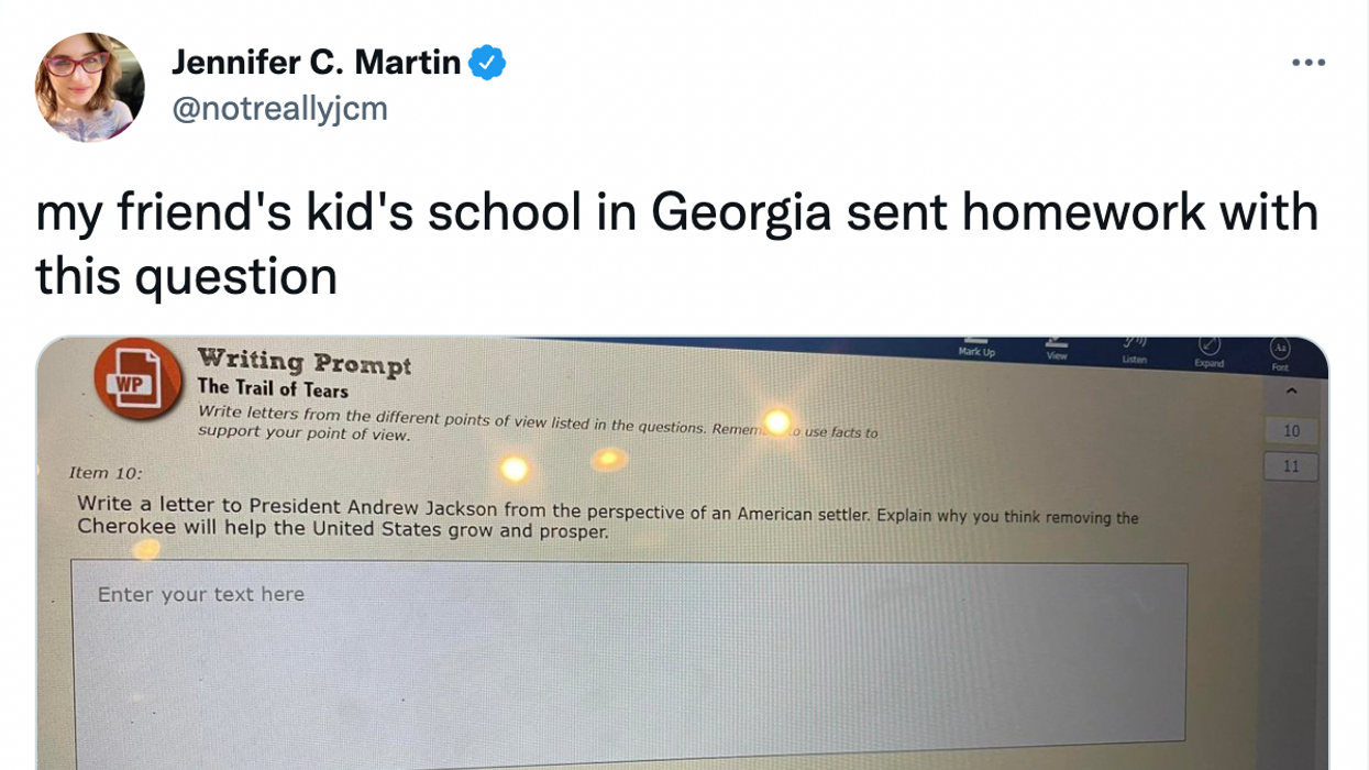 Georgia school asks children to write letter 'urging removal of the Cherokee'