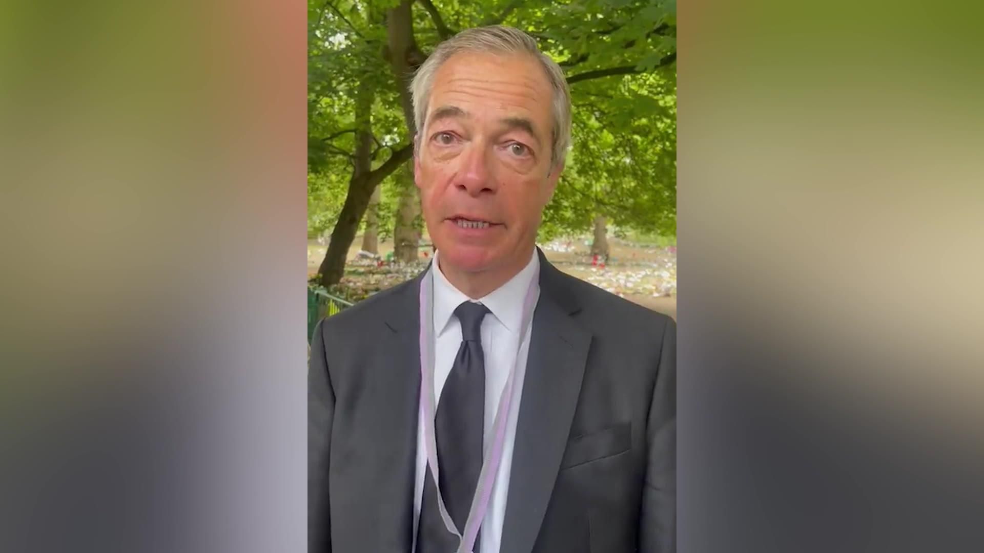 Nigel Farage slammed for appearing to smoke in video about Queen's