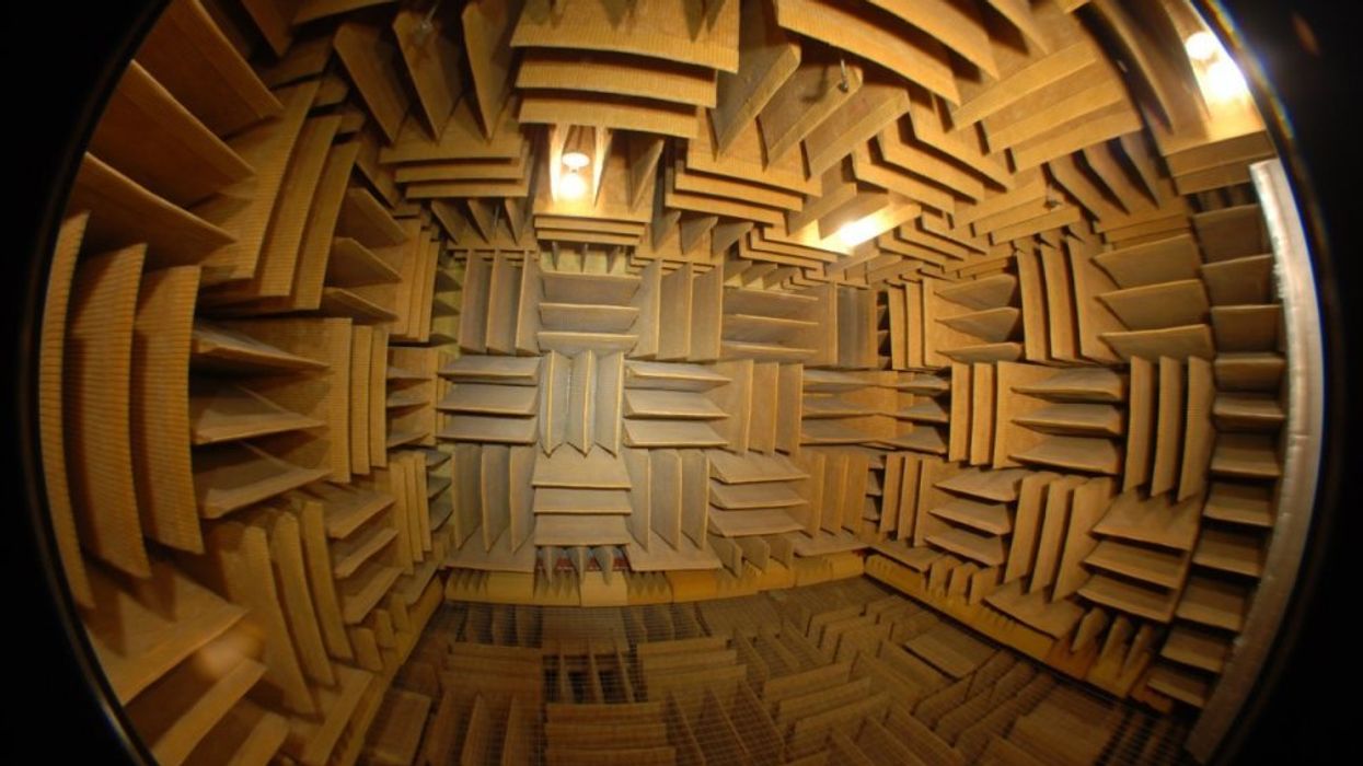 A view of the anechoic chamber at Orfield Laboratories, Minnesota