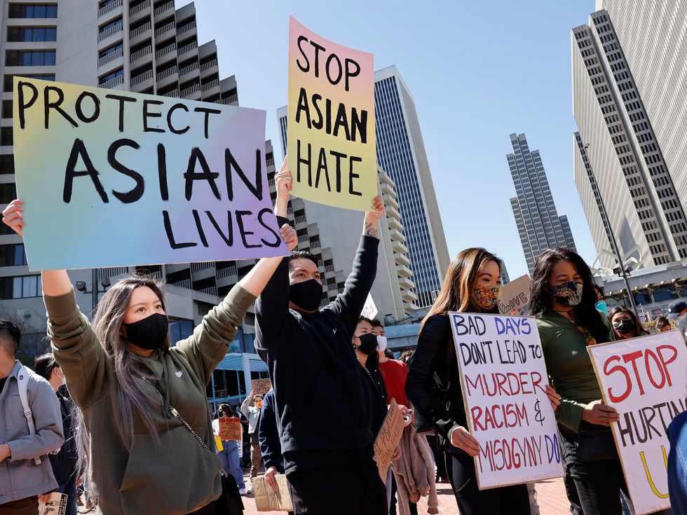 A youth led Asian Americans and Pacific Islander (AAPI), and supporters rally and march condemn hate and violence against the Asian community in San Francisco, California, on 26 March 2021