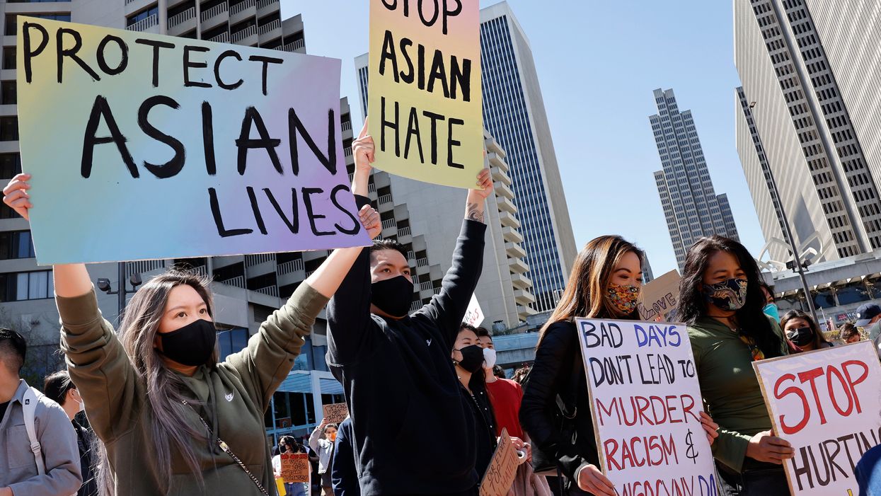 A youth led Asian Americans and Pacific Islander (AAPI), and supporters rally and march condemn hate and violence against the Asian community in San Francisco, California, on 26 March 2021