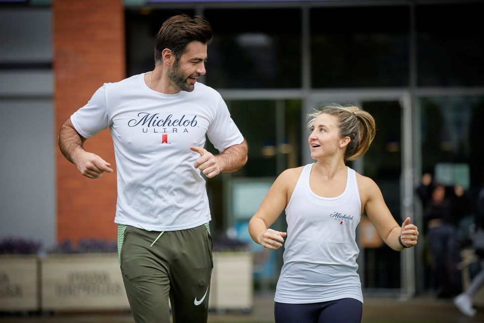 Actors Jazmine Franks (right) and David Tag (left) are running as part of the world record attempt (John Doe)