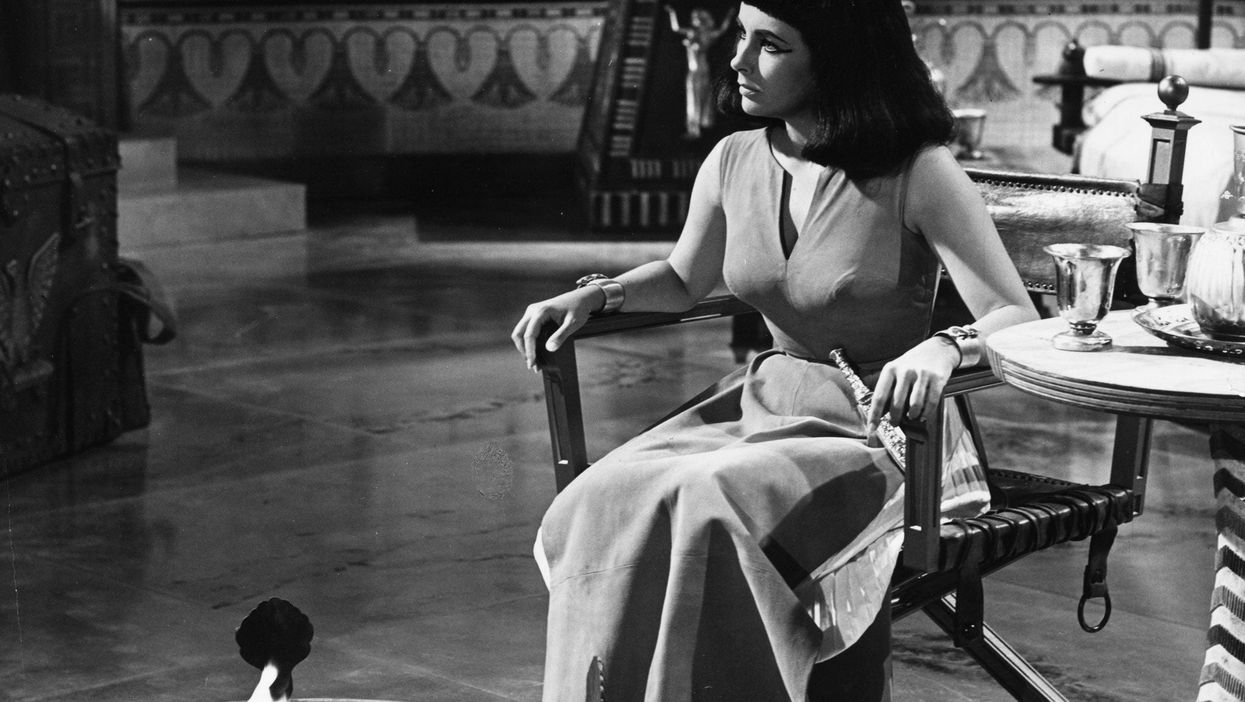 Actress Elizabeth Taylor filming the 1963 film 'Cleopatra' directed by Joseph L. Mankiewicz