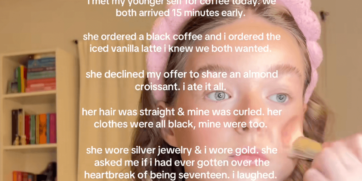 'I met my younger self for a coffee' TikTok trend explained indy100
