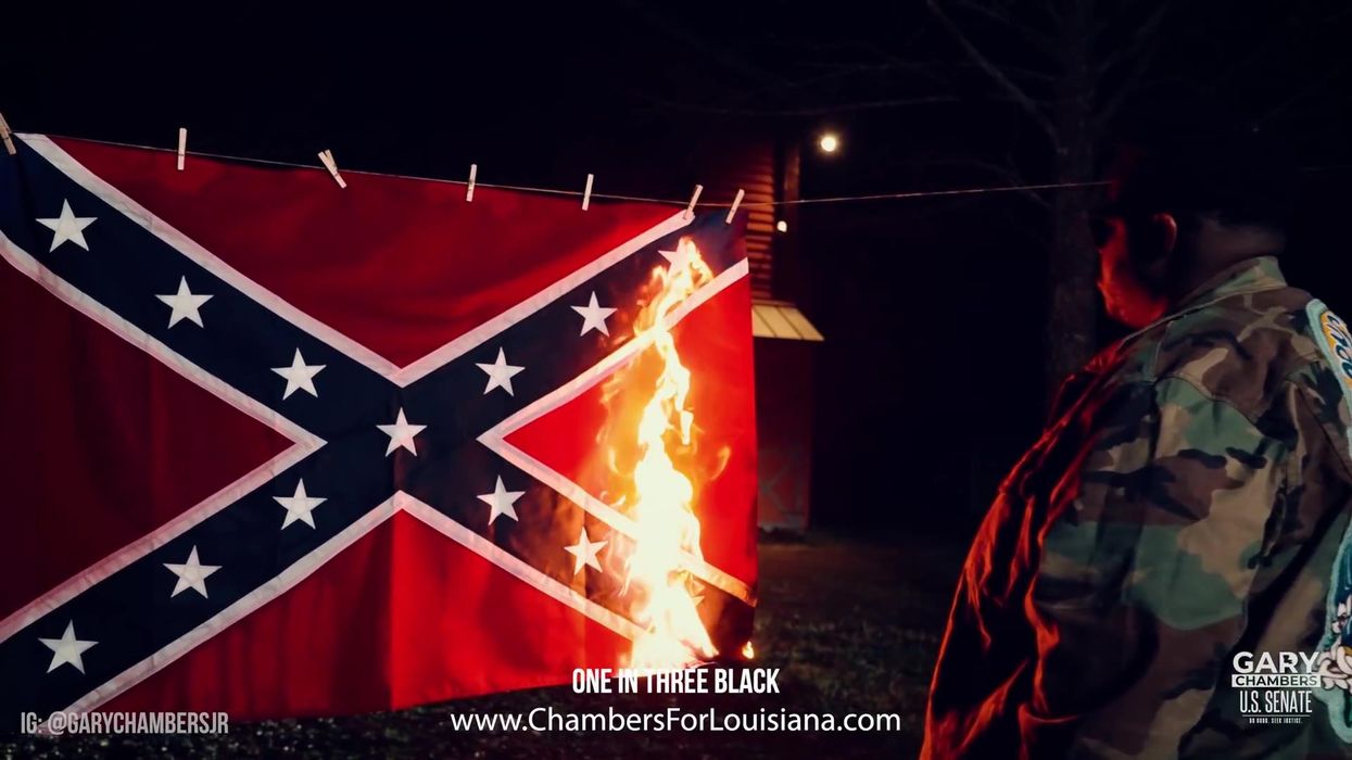 Alabama Senate candidate burns Confederate flag in latest campaign ad
