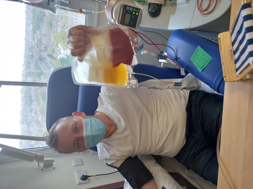 Alastair Hawken donating his stem cells