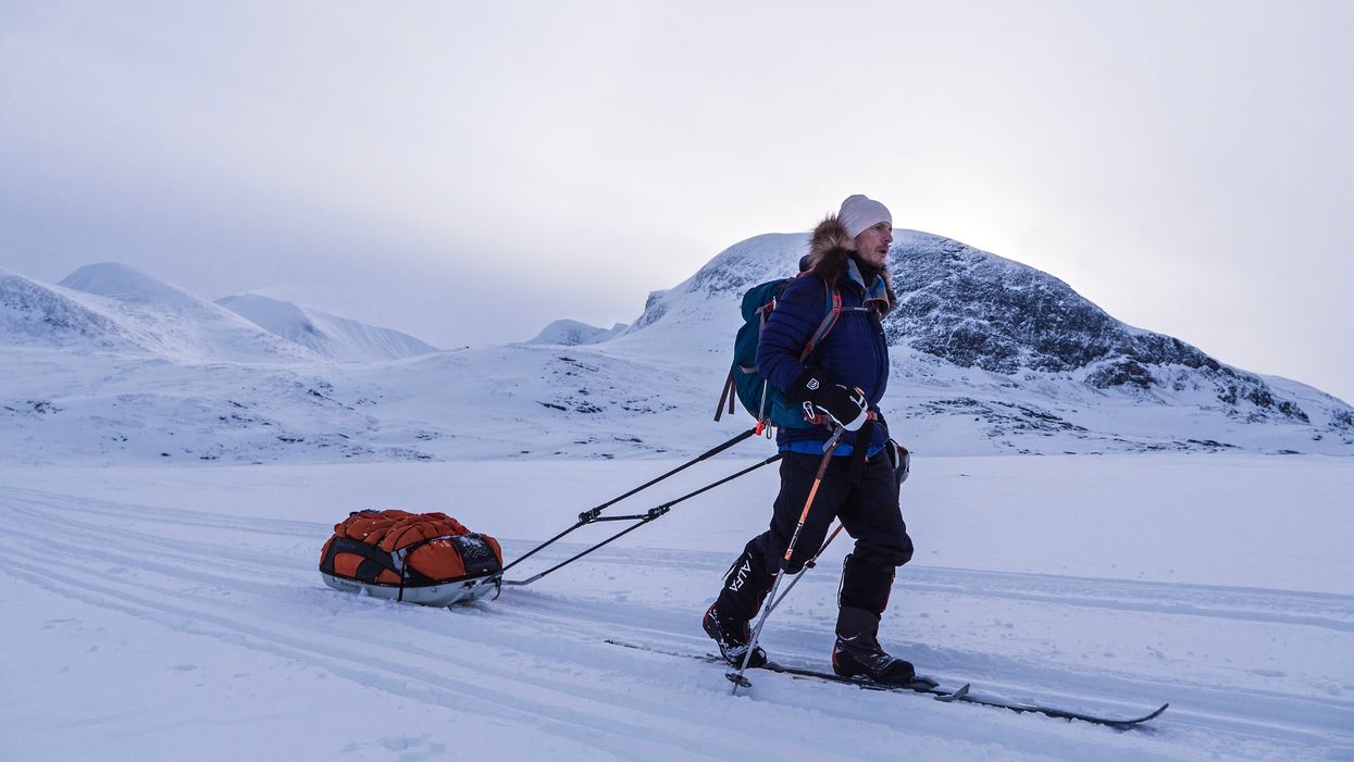 Alex Flynn on the Kungsladen Trail in the Swedish Arctic (Scott Gilmore)