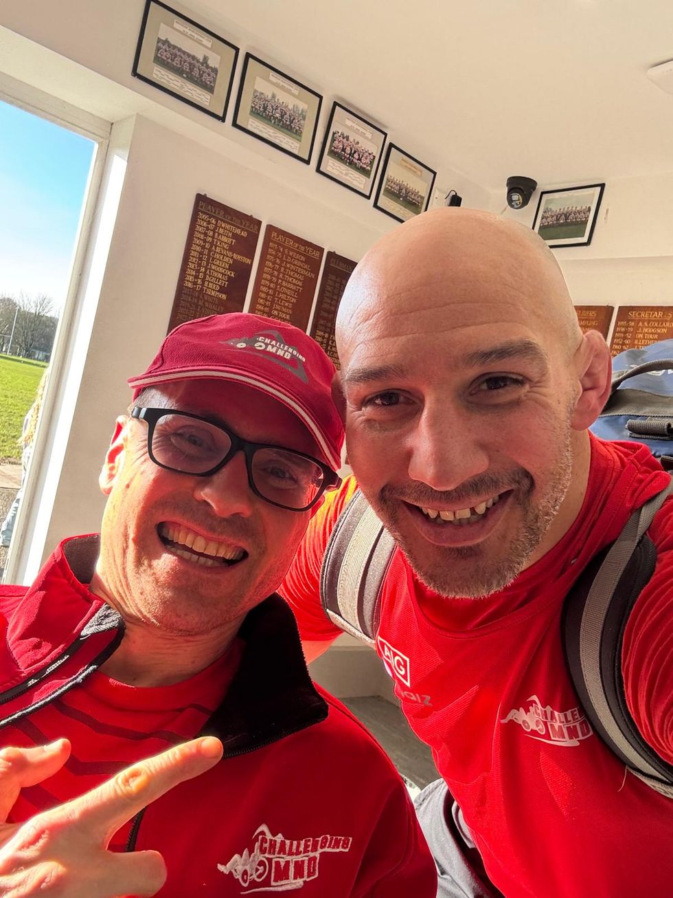 Alex Gibson, left, and friend Andy Long