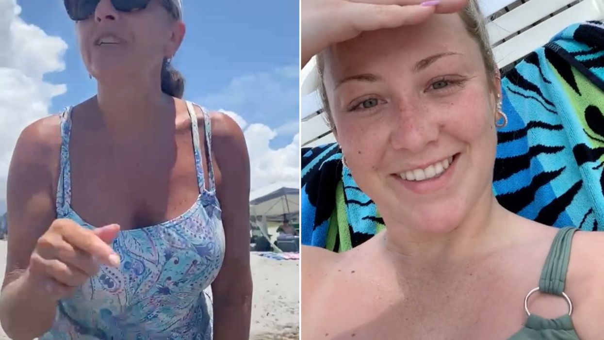 <p>Allie Wright (right) shared a recording of the encounter on TikTok</p>