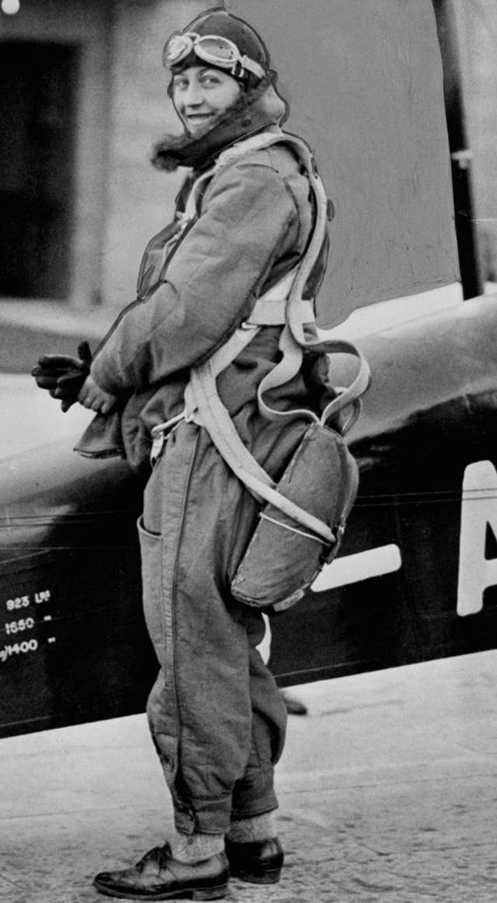 Amy Johnson preparing to set off for Australia