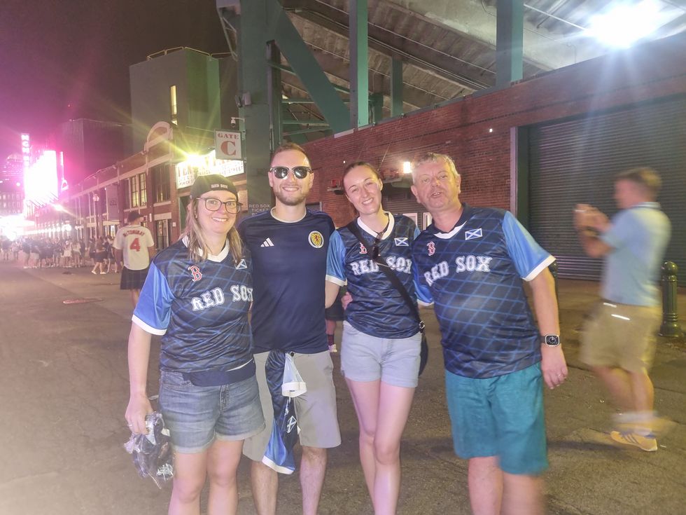 Amy Martin (left), Stephen Brown (second from left) and Eric Brown (right)
