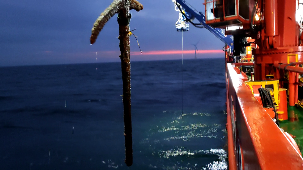 Anchor discovered during offshore wind farm work may date from Roman times