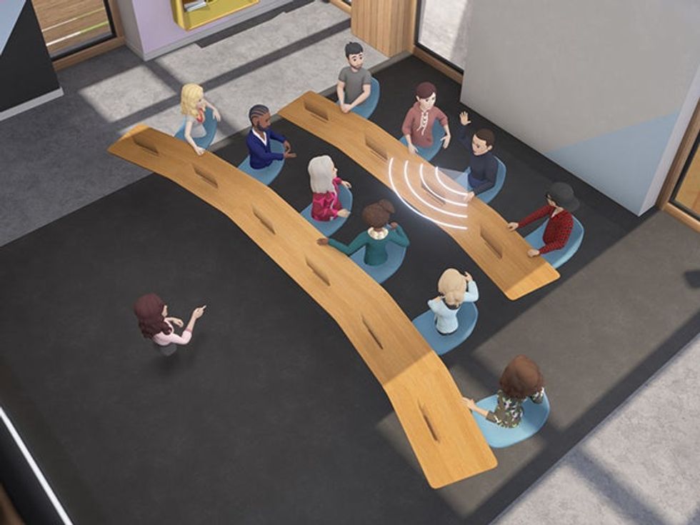 An example Workroom meeting.