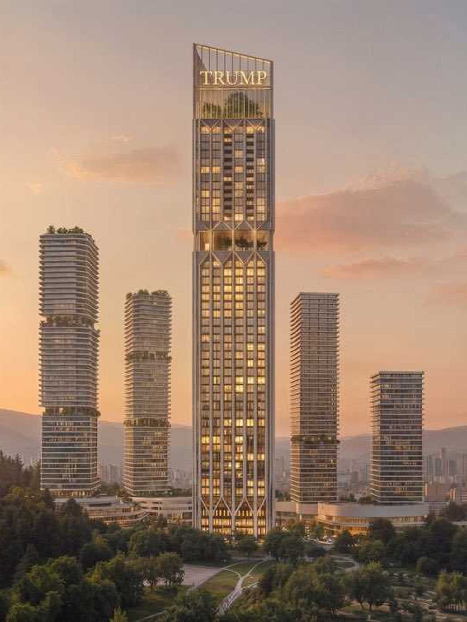 An illustration of a Trump skyscraper in Georgia.