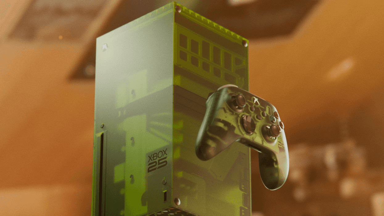 An illustration of the XBOX Series X25 limited edition console and controller