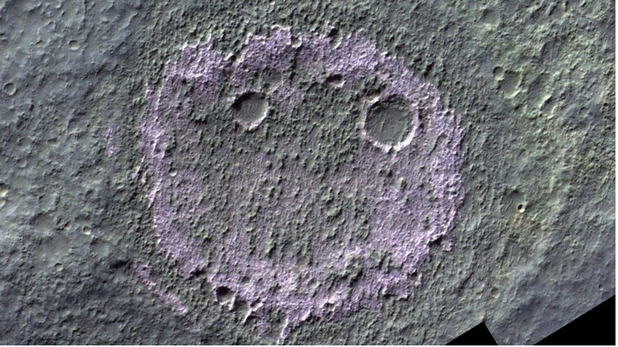 An image of a 'smiley face' discovered on Mars