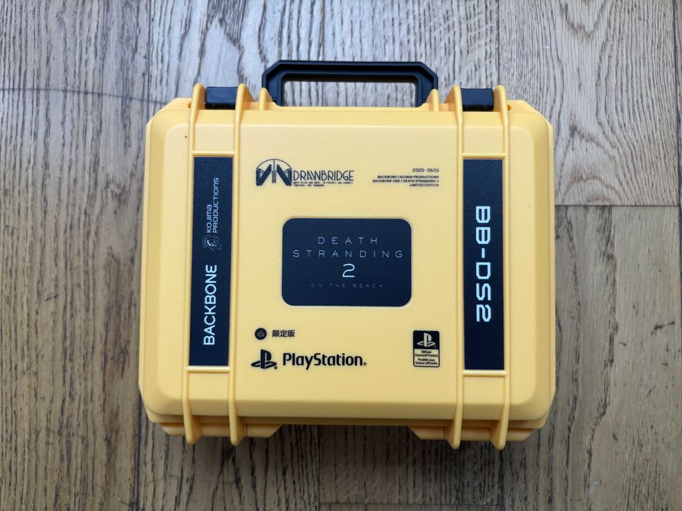 An image of the Backbone x Death Stranding 2: On the Beach limited edition controller in its box