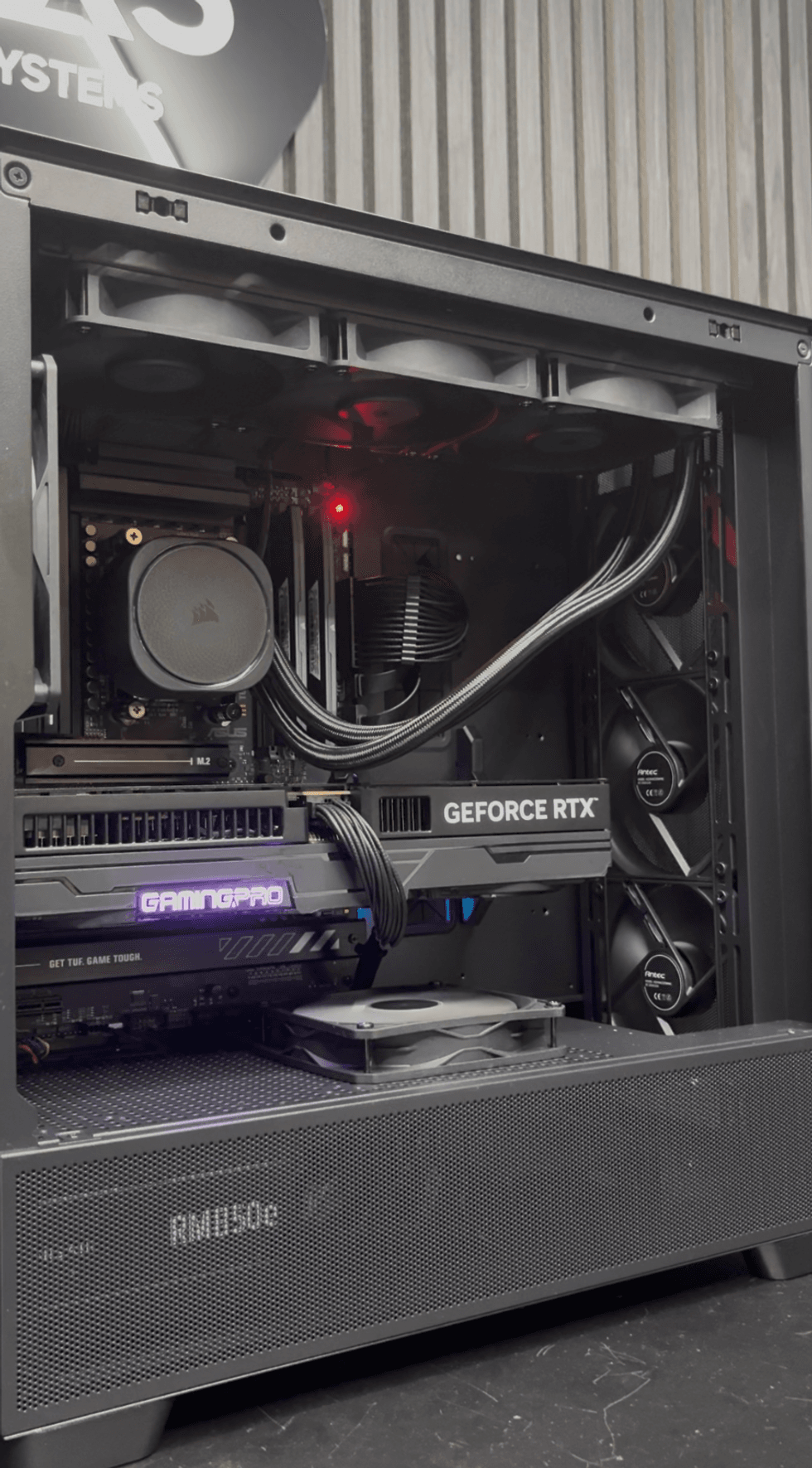 An image of the interior of the custom PC Jake Brigstock built