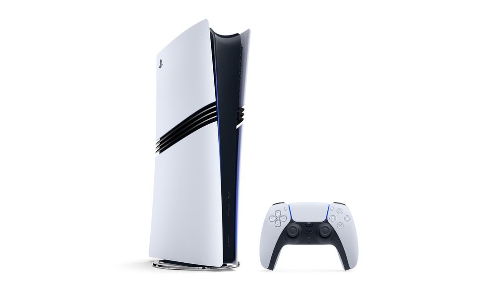 An image of the PS5 Pro console and controller