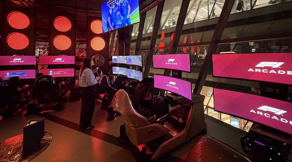 An image of the racing sims at F1 Arcade in London