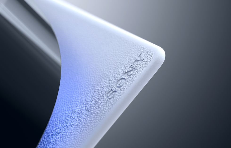 An image of the Sony logo on a PS5 console