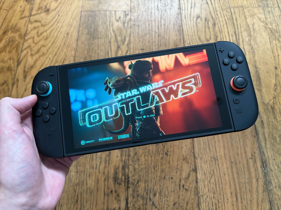 An image of the Star Wars Outlaws startup screen on Nintendo Switch 2